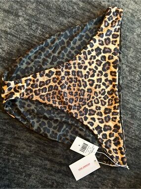 Good American Leopard Print Bikini Bottoms in Brown and Black